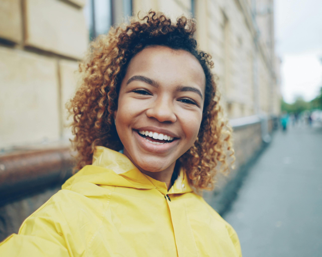 woman smiling